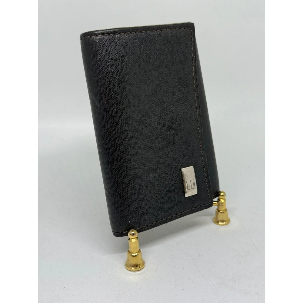 Dunhill Dark Brown Leather 6 Hook Key Holder Wallet Case Vintage EUC Gift Mens